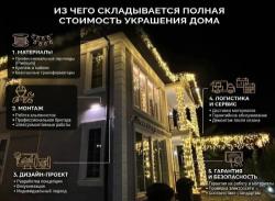 Из чего складывается итоговая стоимость украшения загородного дома гирляндами?